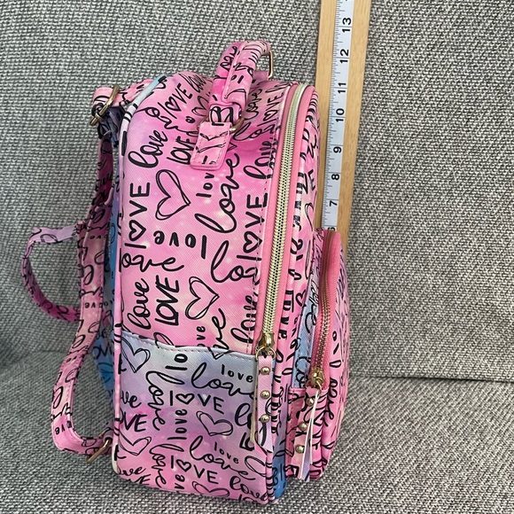 Under One Sky Pink Love Print Backpack - Picture 8 of 16